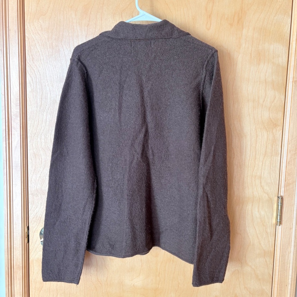 Linden Hill Cardigan Sweater Womens Medium Brown 100% Wool Embroidered Sequin - Picture 4 of 10